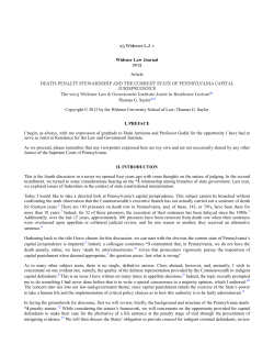 death-penalty stewardship and the current state of pennsylvania