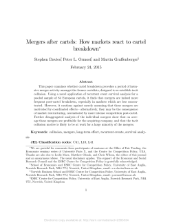 Mergers after cartels: How markets react to cartel breakdown"