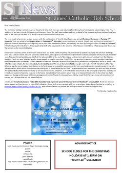 Issue 13 - St James` Catholic High School