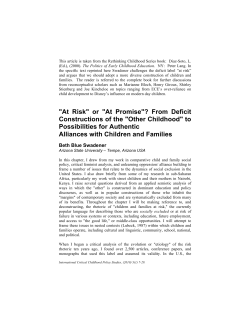 "At Risk" or "At Promise"? From Deficit Constructions of the "Other