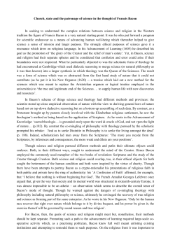 Church, state and the patronage of science in the thought of Francis
