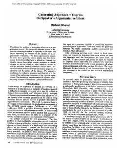 Generating Adjectives to Express the Speaker`s Argumentative Intent