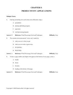 Chapter 5: Productivity Applications