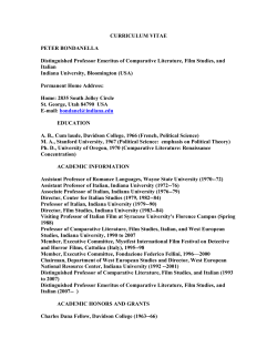CURRICULUM VITAE PETER BONDANELLA