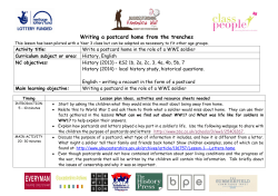 Writing a postcard home from the trenches