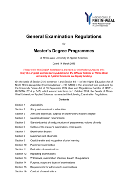 General Examination Regulations for Master`s Degree Programmes