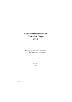 Statistical Information on Plantation Crops 2012