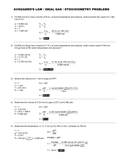 AVOGADRO`S LAW / IDEAL GAS / STOICHIOMETRY PROBLEMS