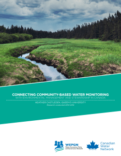 connecting community-based water monitoring
