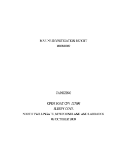 Marine Investigation Report M00N0089