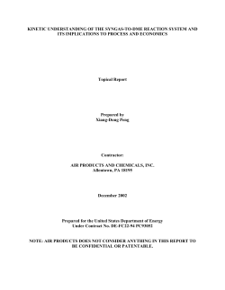 kinetic understanding of the syngas-to-dme reaction