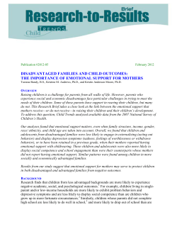 Disadvanatged families and child outcomes