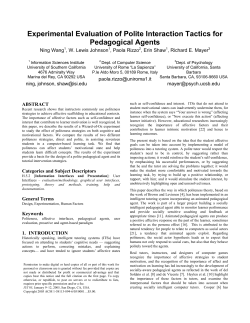 Experimental Evaluation of Polite Interaction Tactics for Pedagogical