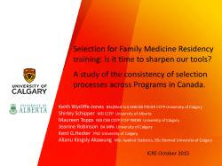 Selection for Family Medicine Residency training