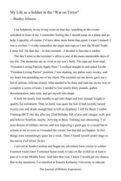 My Life as a Soldier in the &ldquo;War on Terror - Encompass