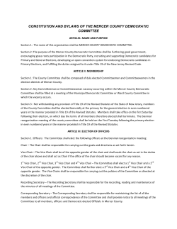 constitution and bylaws of the mercer county democratic committee