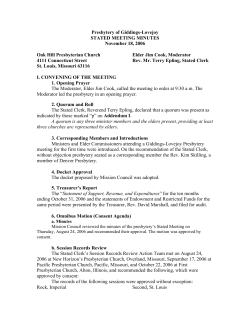 Presbytery of Giddings-Lovejoy STATED MEETING MINUTES
