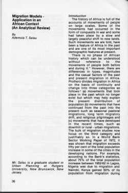 Migration Models&middot; Application in an African Context (An Analytical