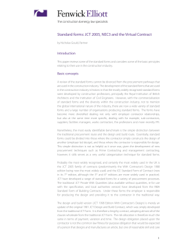 Standard forms: JCT 2005, NEC3 and the Virtual