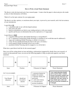 How to Write a Good Thesis Statement