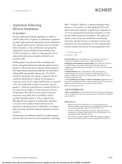 Aspiration Following Elective Intubation