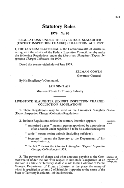 Statutory Rules - Federal Register of Legislation