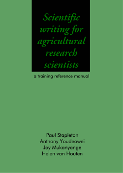 Scientific writing for agricultural research scientists
