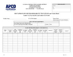 ISD VAPOR FLOW METER OPERABILITY TEST