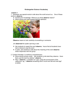 Kindergarten Science Vocabulary Lesson