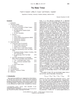 The Water Trimer - cchem.berkeley.edu