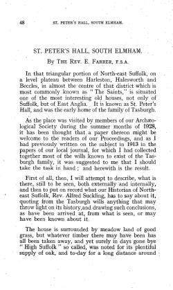 St Peter`s Hall, South Elmham E. Farrer