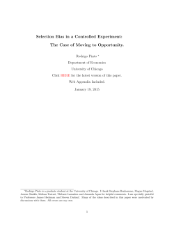 Selection Bias in a Controlled Experiment: The - uc