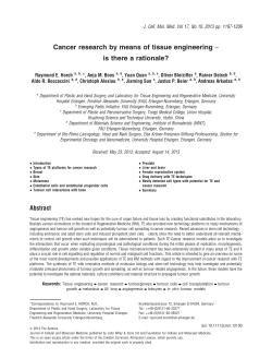 Cancer research by means of tissue engineering is there a rationale?