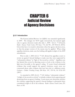 CHAPTER 6 - Judicial Review Of Agency Decisions