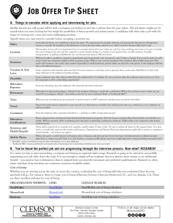Job Offer Tip Sheet - Michelin Career Center