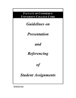 Guidelines on Presentation and Referencing of Student