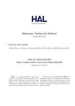 Habermas: Testing the Political - Hal-SHS