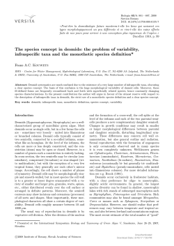 The species concept in desmids: the problem of
