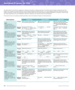Sentence Frames for ELL - Mercer Island School District
