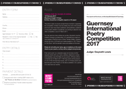 Guernsey International Poetry Competition 2017