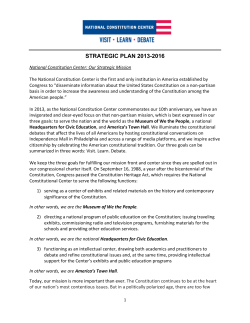 strategic plan 2013-2016 - National Constitution Center