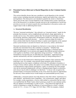 1.3 Potential Factors Relevant to Racial Disparities in the Criminal