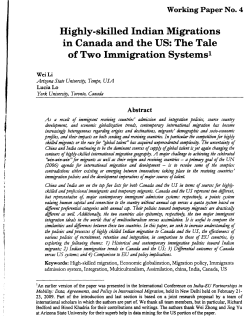 Highly-skilled Indian Migrations in Canada and the US: The Tale of