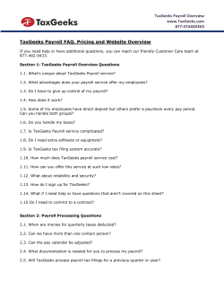 TaxGeeks Payroll FAQ, Pricing and Website Overview