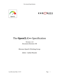The OpenCL C++ Specification