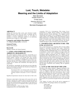 Lust, Touch, Metadata: Meaning and the Limits of Adaptation