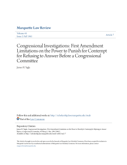 First Amendment Limitations on the Power to Punish for Contempt