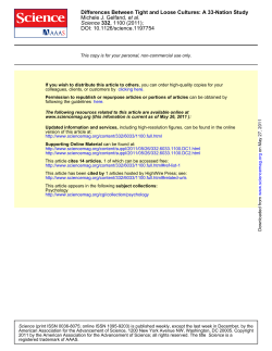 Differences Between Tight and Loose Cultures: A 33