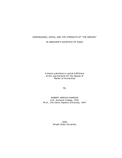 KIERKEGAARD, KAFKA, AND THE STRENGTH OF