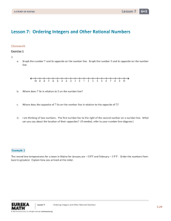 Lesson 7: Ordering Integers and Other Rational Numbers